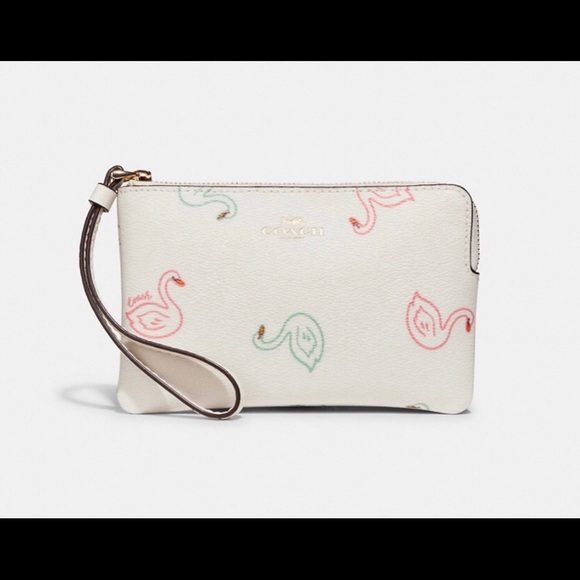 COACH, Colorful, Swan Leather Wristlet, NWT - Picture 6 of 7